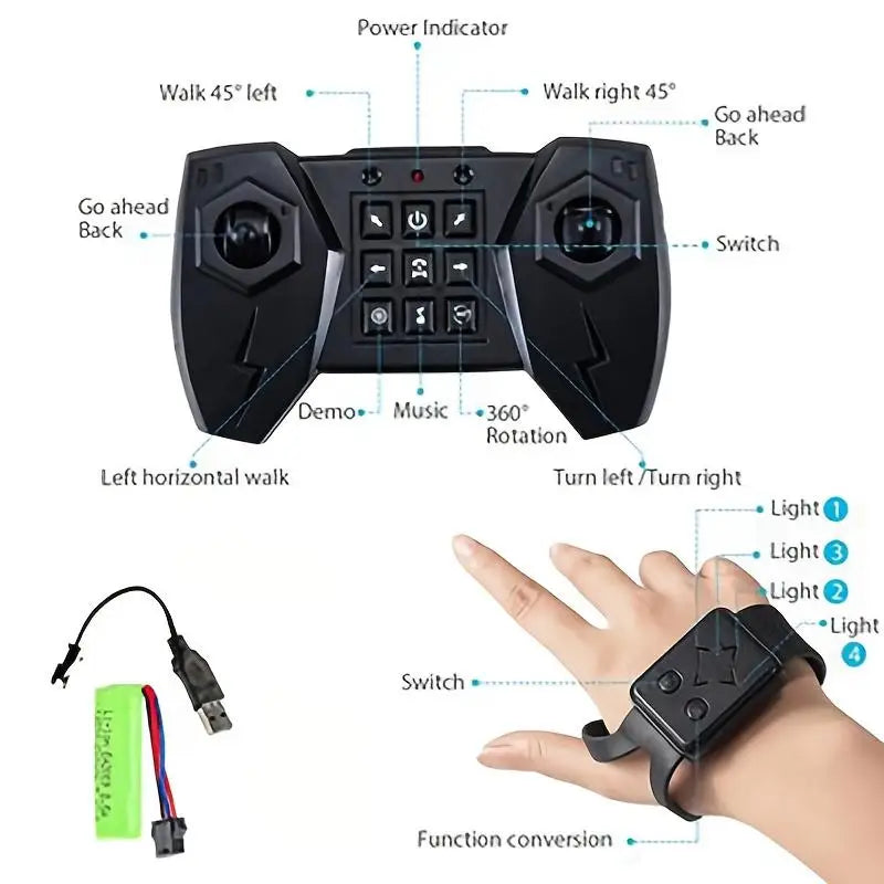 1:14 4WD RC Drift Car 2.4G Gesture Radio Remote Control Stunt Car With Music Led Lights 360° Rotating Climbing Car Toy Kid Gifts