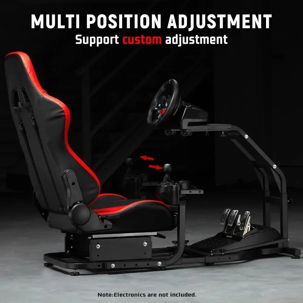 G29 Gaming Sim Cockpit: Adjustable Red Seat, Fits Logitech G920/G923 & Thrustmaster T300 (No Wheel/Handbrake)