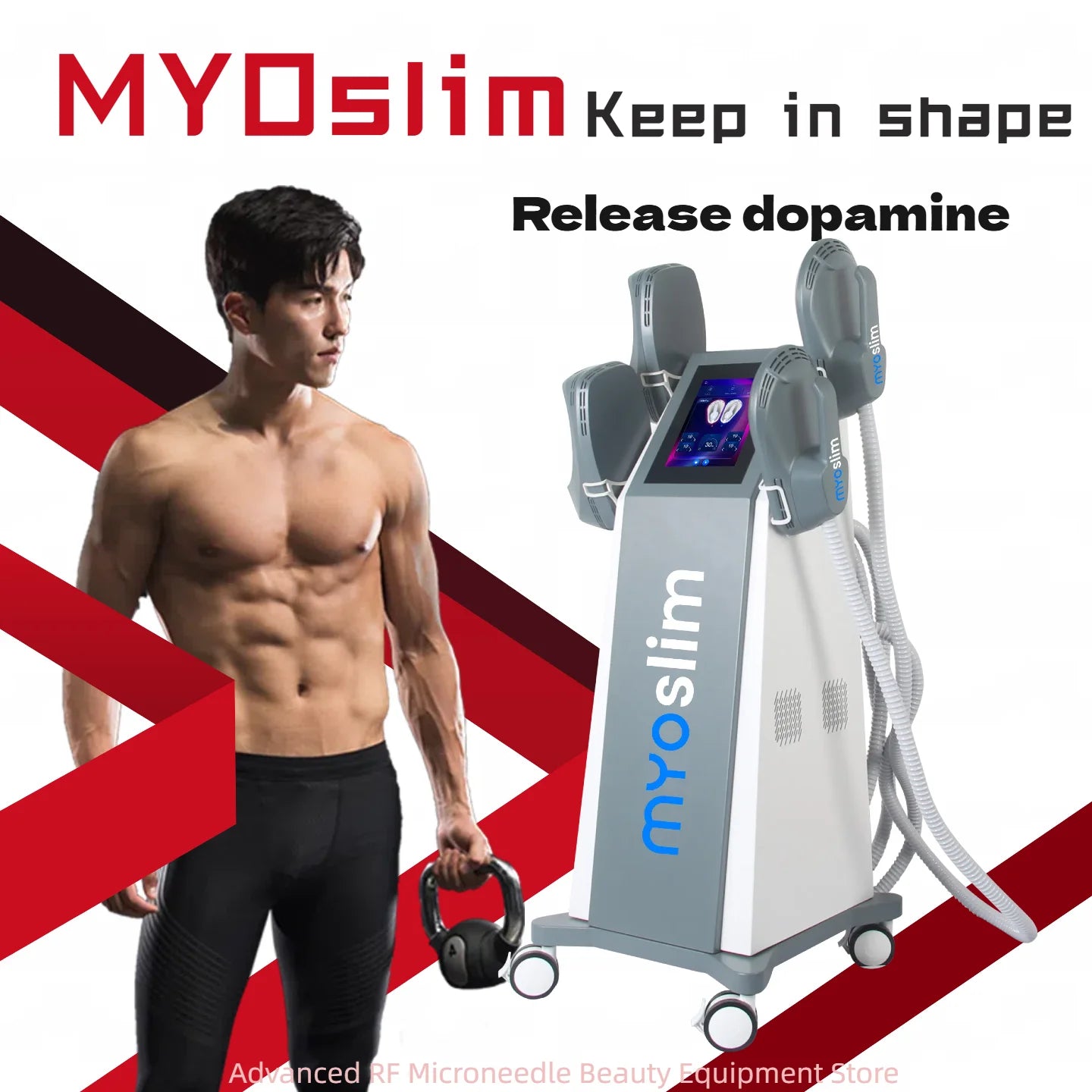 Myoslim NEO RF HIEMT Body Sculpt Machine Eletric Muscle Stimulator Vibration Weight Loss Slimming Muscle Grow 6500W