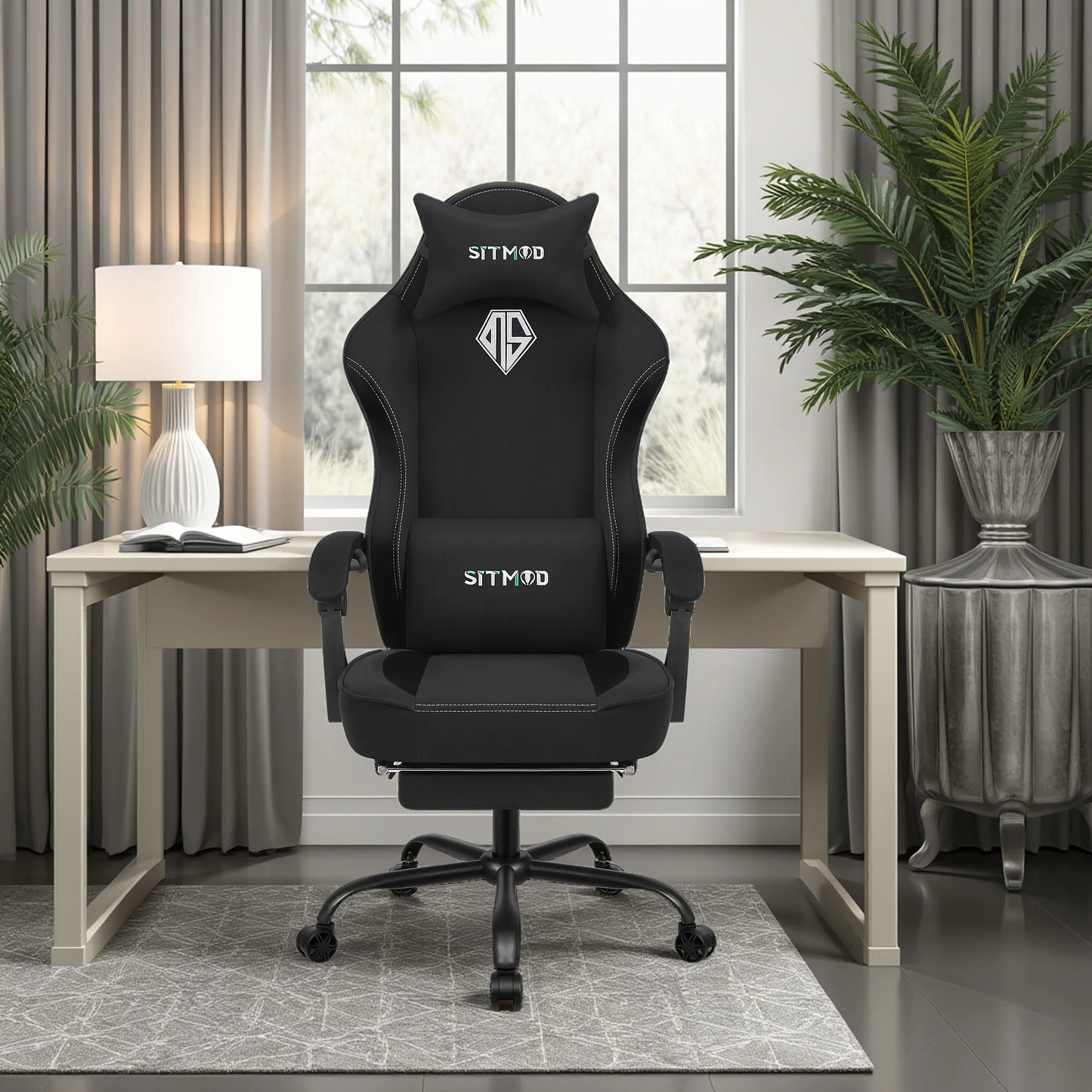 Height Adjustable 360°-Swivel Gaming Chair - Computer Chair With Footrest And Lumbar Support, Headrest For Office Or Gaming