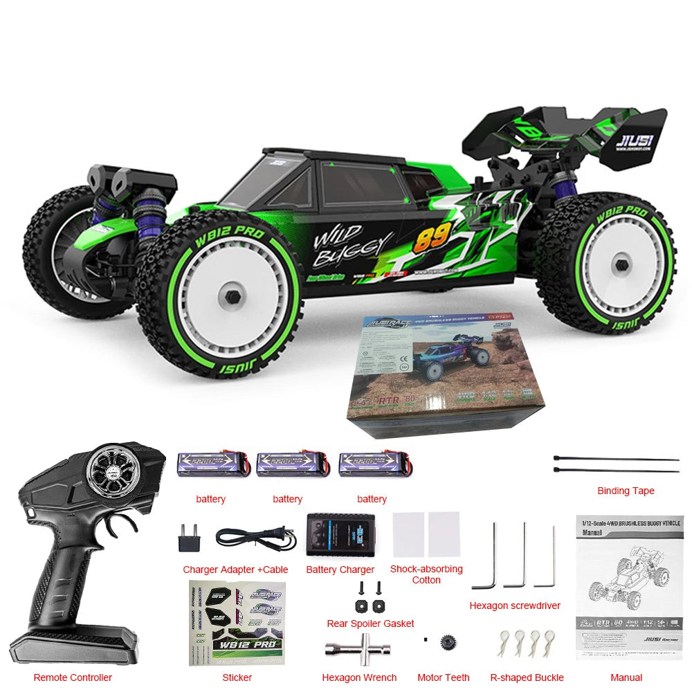 JIUSI WB12 PRO 1/12  RC Car 80KM/H 4WD Racing Car Brushless Remote Control Car Competitive Off-road 4WD RC Car Toys As Gift