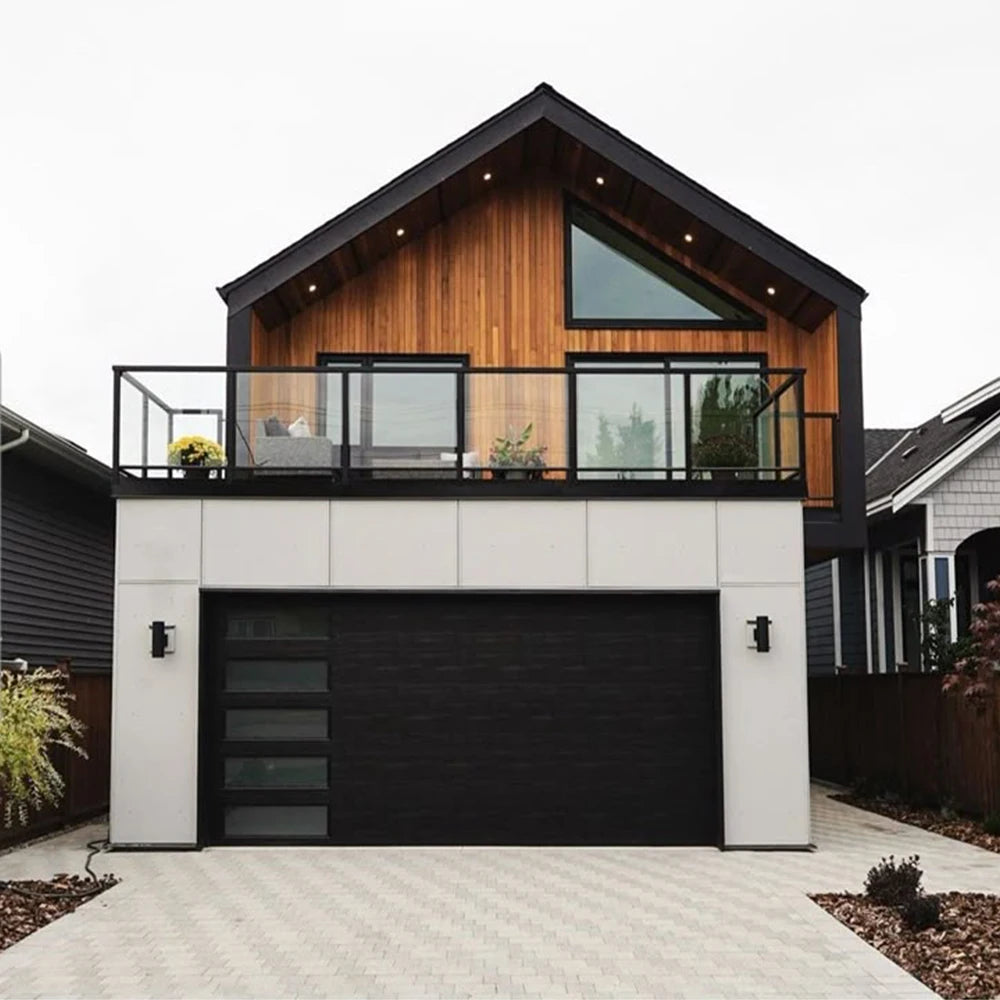 Sixinalu Garage Door House Security Building Entrance Folding Entry Front Aluminum Profile Doors Double Glazed Custom Home Decor