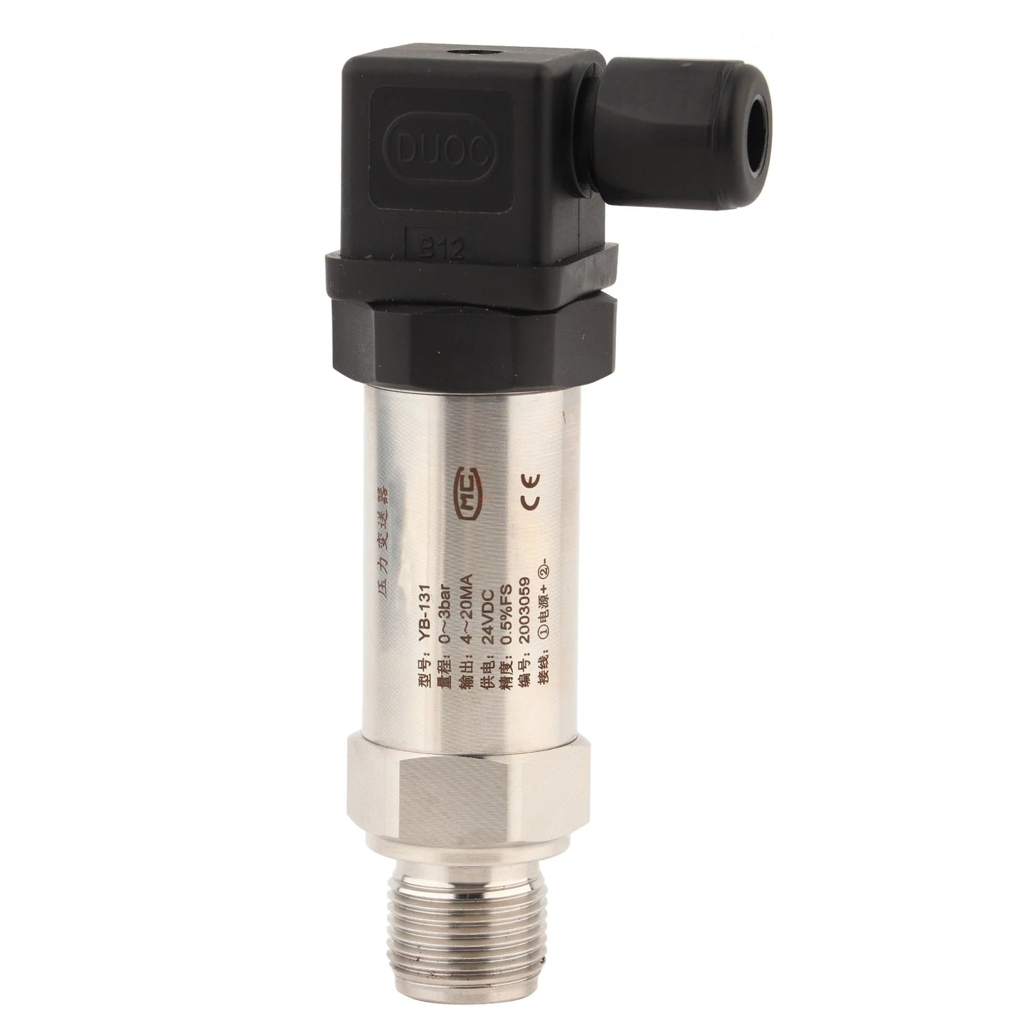 24VDC 0-3bar Silicon Pressure Transmitter Transducer 4-20mA Output Transmitter Pressure Sensor For Water Gas Oil