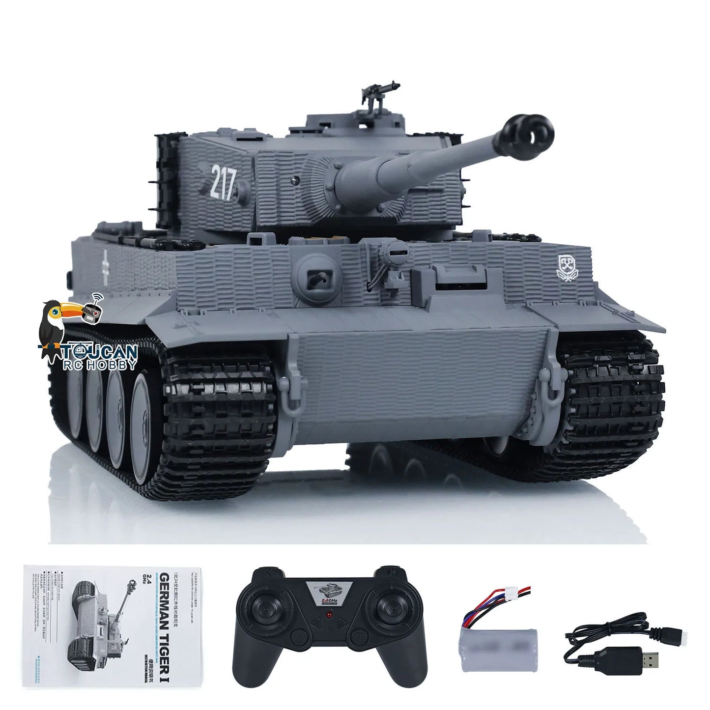 1/24 Plastic Taigen RC Battle Tank Tiger I Infrared Combat Remote Control Military Toy for Boys Adults