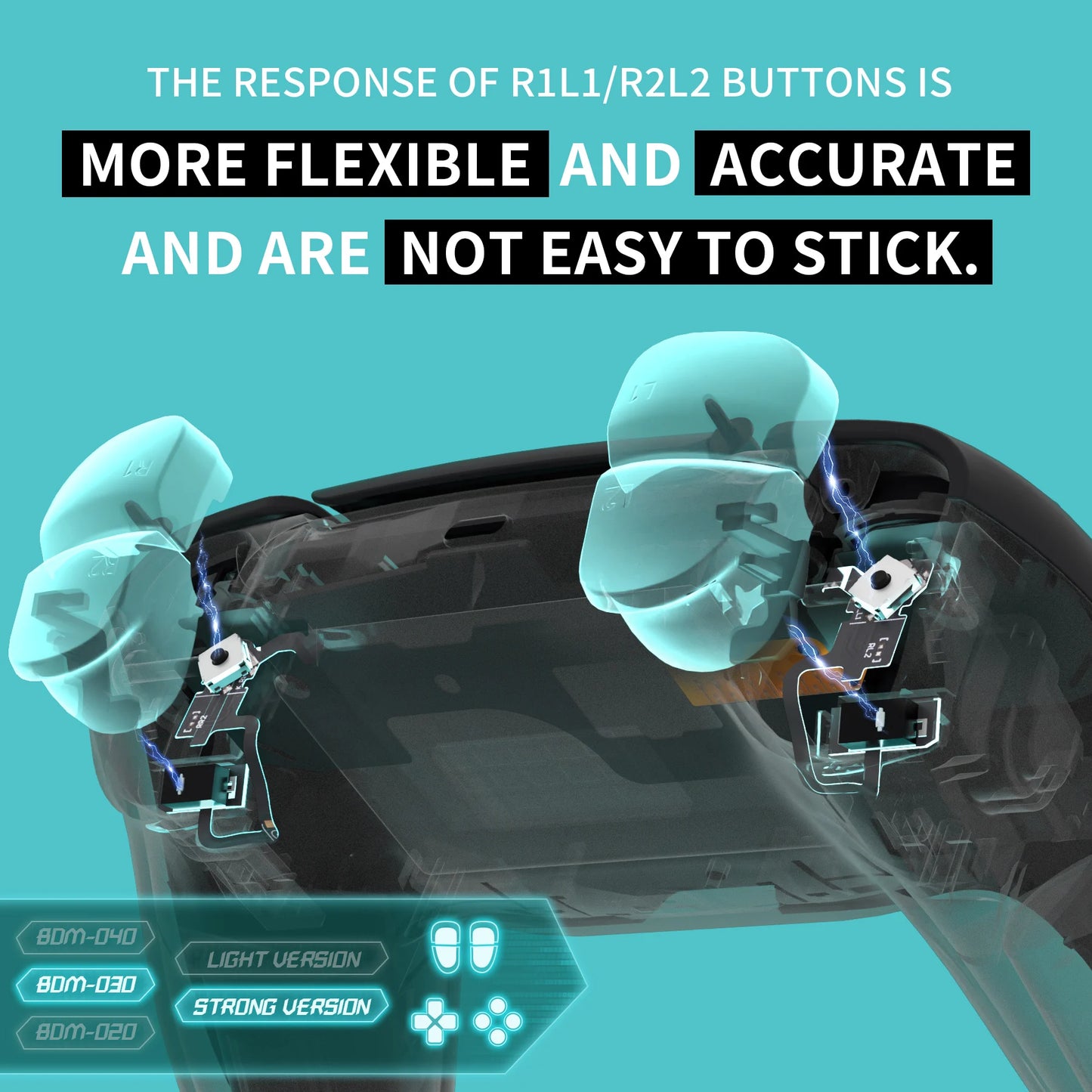 eXtremeRate Whole Clicky Kit for ps5 Controller BDM-030 Shoulder Face Dpad Buttons, Custom Micro Switch Clicky Kit Mouse Click