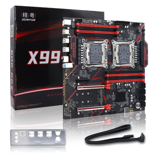 JGINYUE X99 dual CPU motherboard LGA 2011-3 supports Xeon E5 V3 V4 CPU DDR4 memory eight channels Dual  X99-9D4