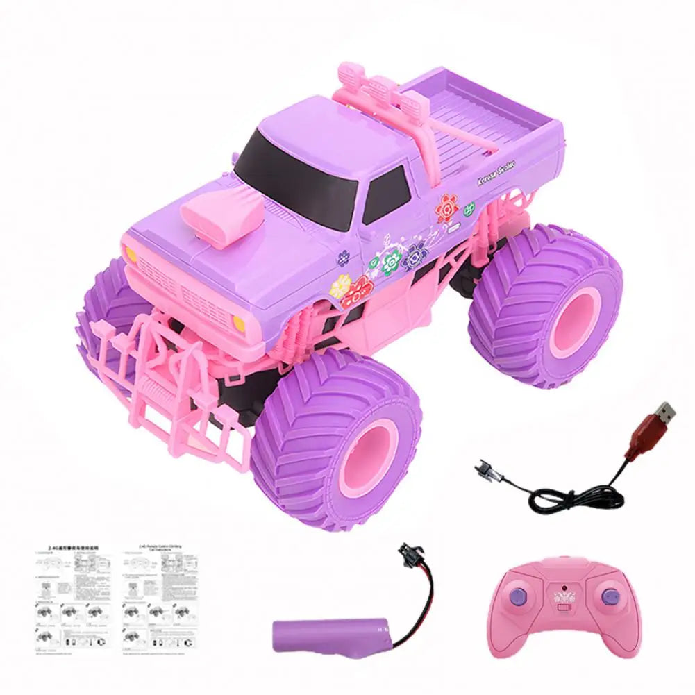 2.4GHz Remote Control Car Toy Big Wheels Rubber Tires Electric RC Crawler All Vehicle Off Road Truck Toddlers Boys Girls