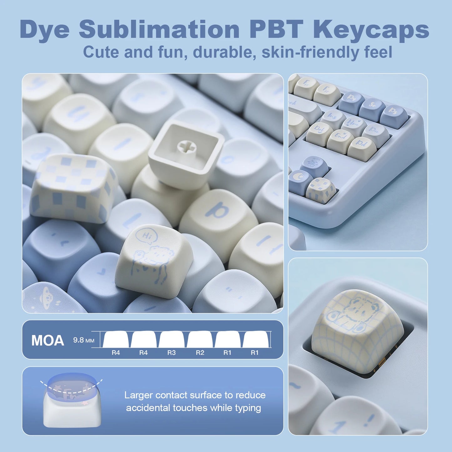 YUNZII B87 QMK/VIA Mechanical Gaming Keyboard, 80% Wireless Custom RGB Gasket Keyboard with Cute Keycap, Wrist Rest for Win/Mac