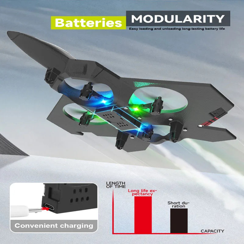 Rc Aircraft Foam Remote Control Plane Stunt Fixedwing Four-Axis Combat Drone Kids Toy Radio-Control Glider Children Gift S98