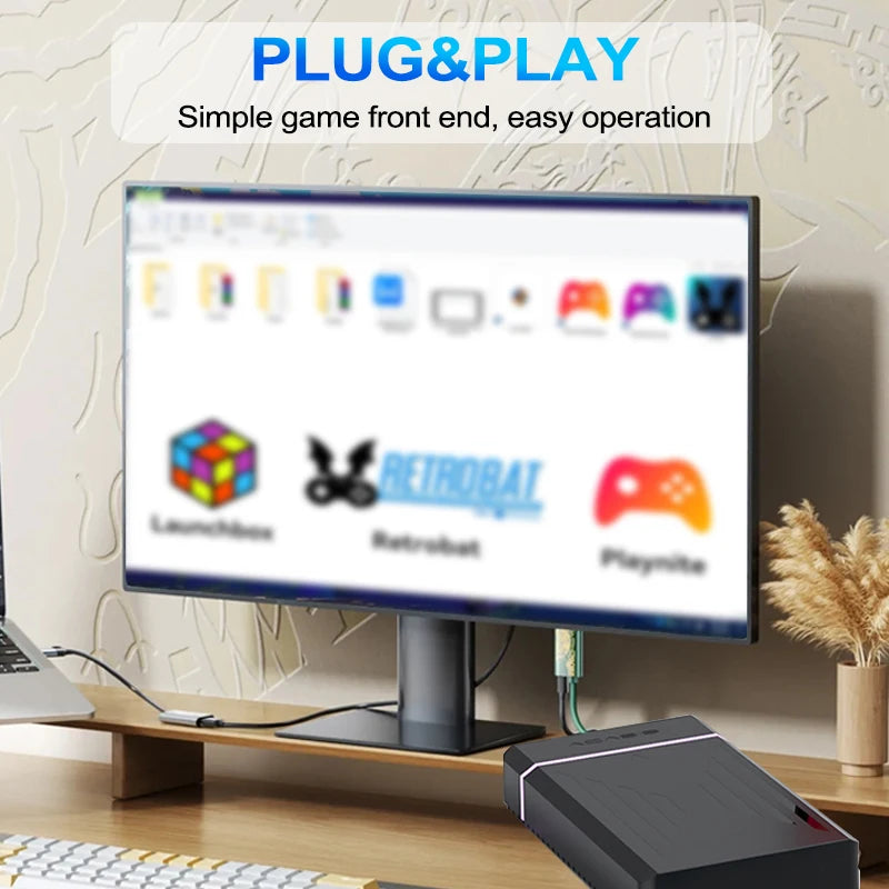 PEAPRIT 12TB Gaming HDD with Hyperspin Launchbox Retrobat Playnite 10W+ Retro Video Games Console for PS3/PS2/PS/Wii/WIIU/SWITCH