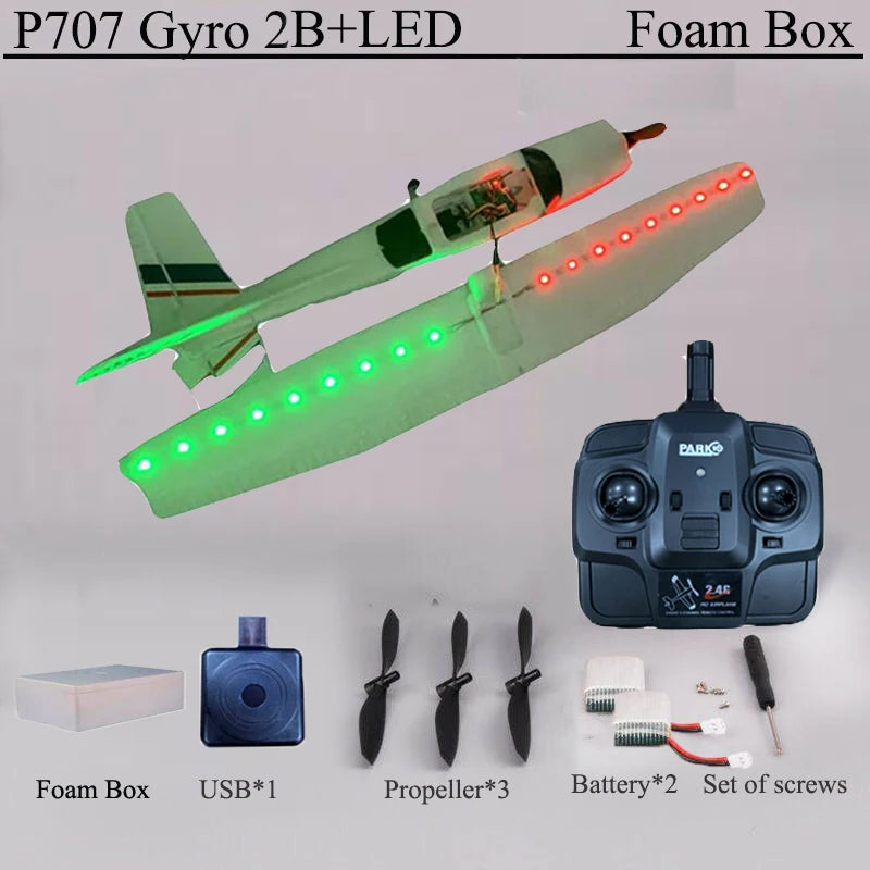 Park10 RC Airplane P707G 2.4G 3D/6G With Gyroscope 3Ch RC Airplane Fixed Wing Plane Outdoor Toys Drone RTF CESSNA 182 Plane Gift