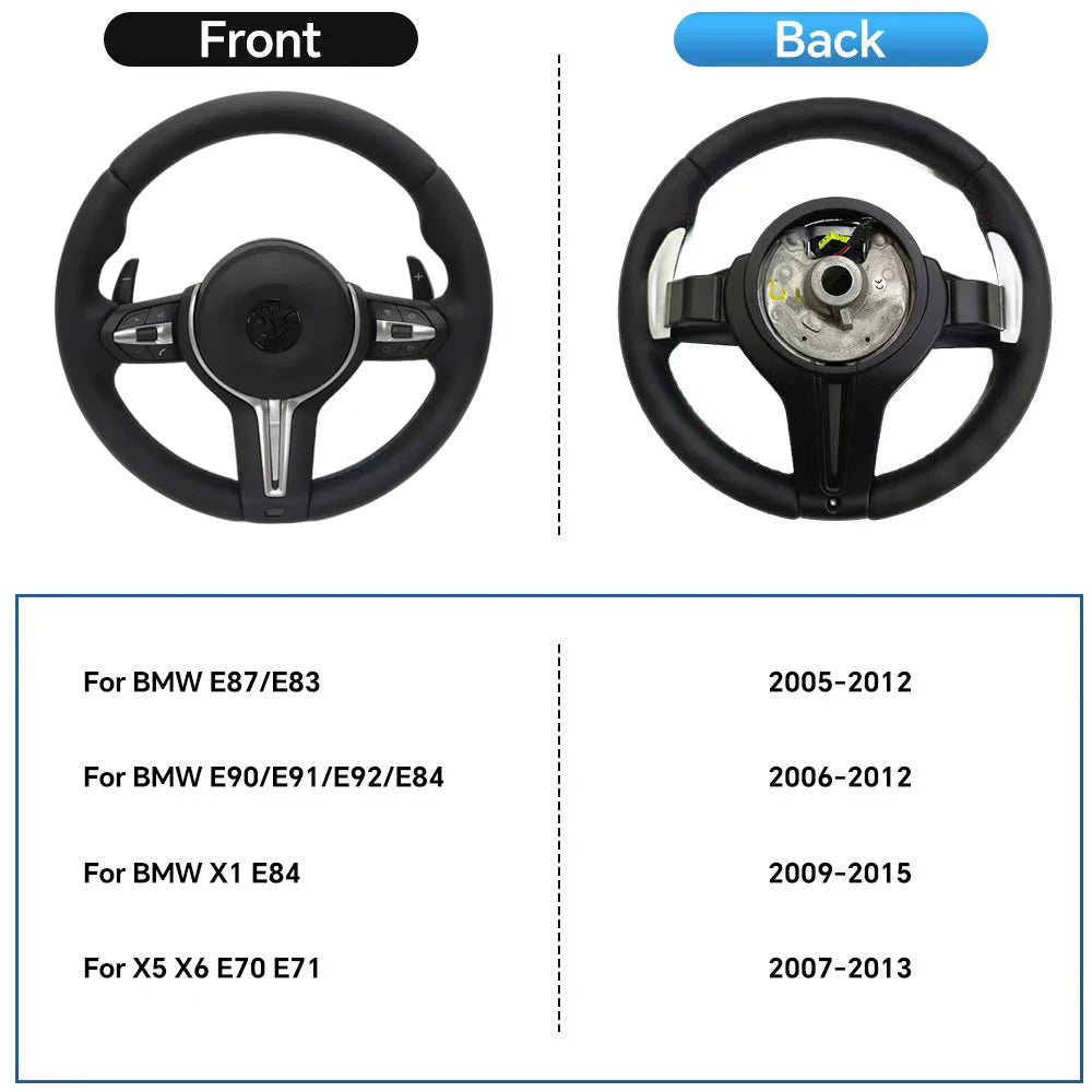 M Sport Full Leather Steering Wheel For BMW M3 F30 F15 F16 F20 F21 F25 F26 M5 F10 F11 F06 F07 F12 F13 F01 E90 E90 X5 E70 E87 E81