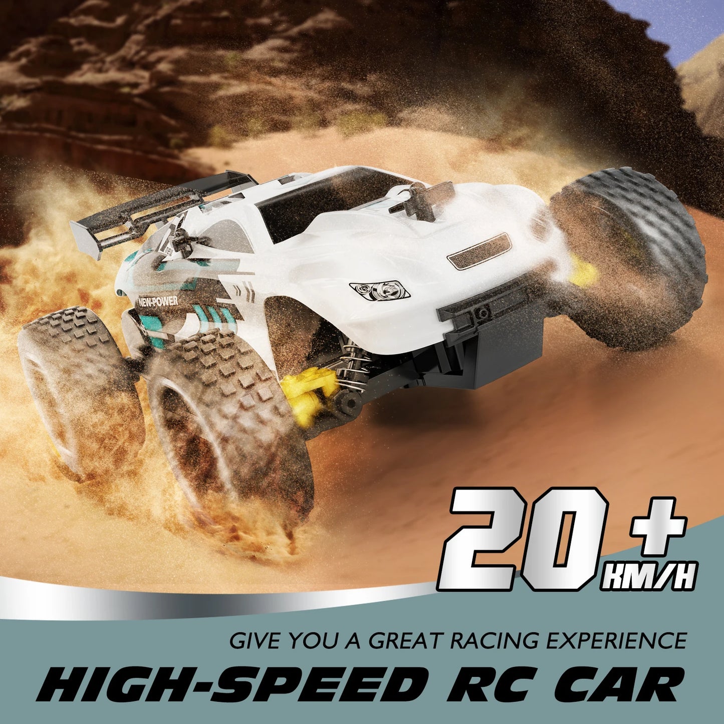 RC Cars Remote Control Car for Kids, 1:18 Scale 20 KM/H 2WD Offroad Buggy, 2.4GHz RC Racing Car with 50-Min Playtime, Toys Gifts