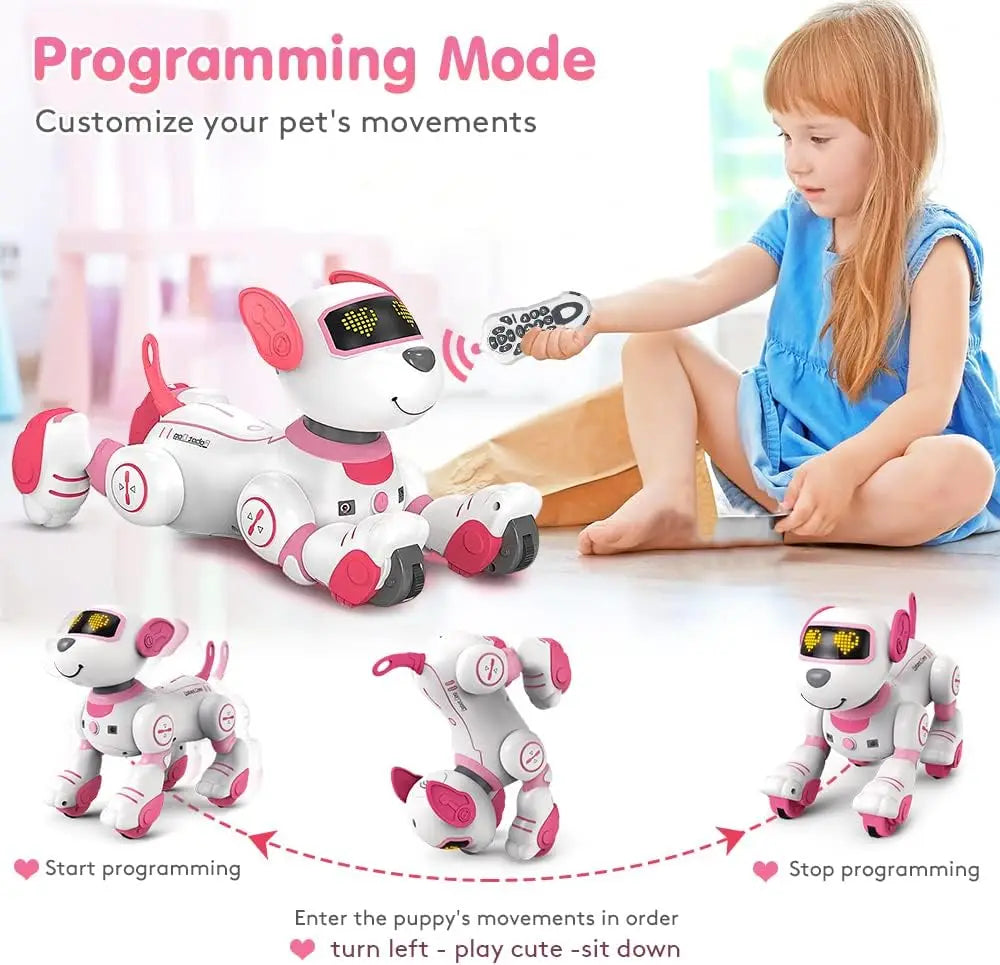 Funny RC Robot Electronic Dog Stunt Dog Voice Command Programmable Touch-sense Music Song Robot Dog Toy Christmas Gifts for Kids