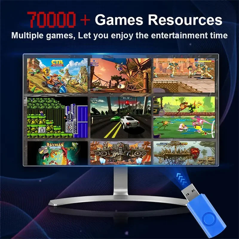 Built-in 70000+ Games Retro X8 Pro Game Console 1T For Wii PS2 PSP Saturn Plug-and-Play On TV Windows 11 Wireless Controller