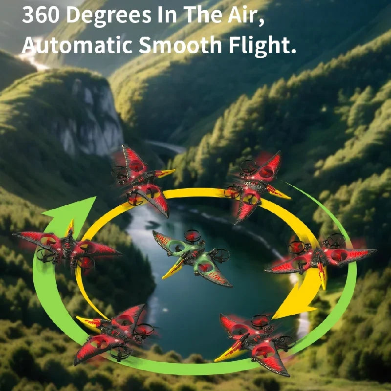 RC Simulation Pterosaur Drone Remote Control Foam Aircraft LED Night Lights 360 Stunt Roll Kids Toys Outdoor Game Boys Gifts