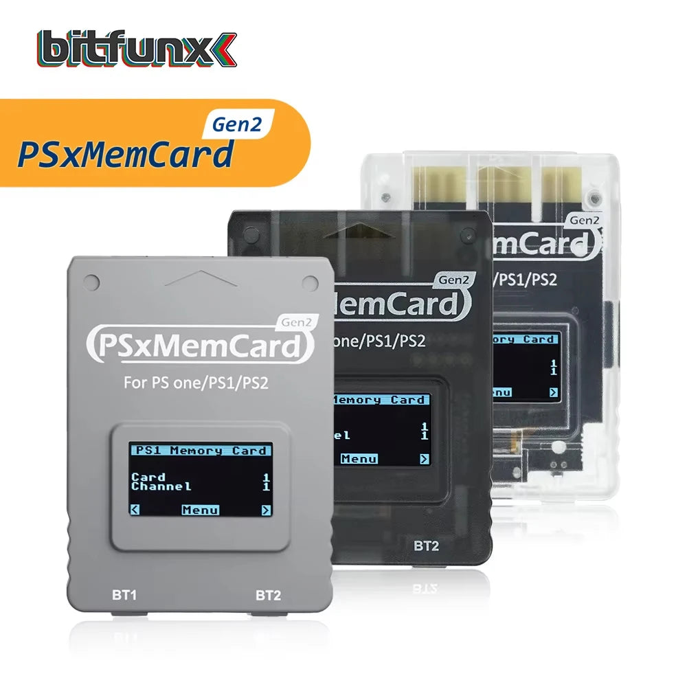 Bitfunx Three Colors PSxMemCard Gen2 Sd2psXtd With MicroSD Card for PlayStation1 PS one Playstation2 Game Consoles