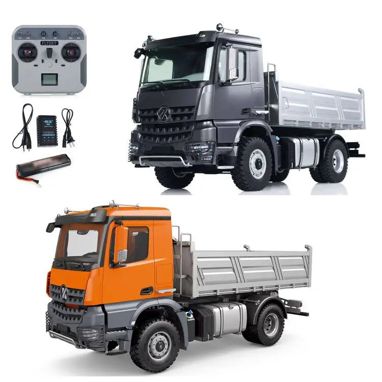 US Stock Kabolite 5701 RC Dump Truck 1:14 4x4 Remote Control Tipper Car 2-Speed RTR Dump Car with Sound Light for Kids