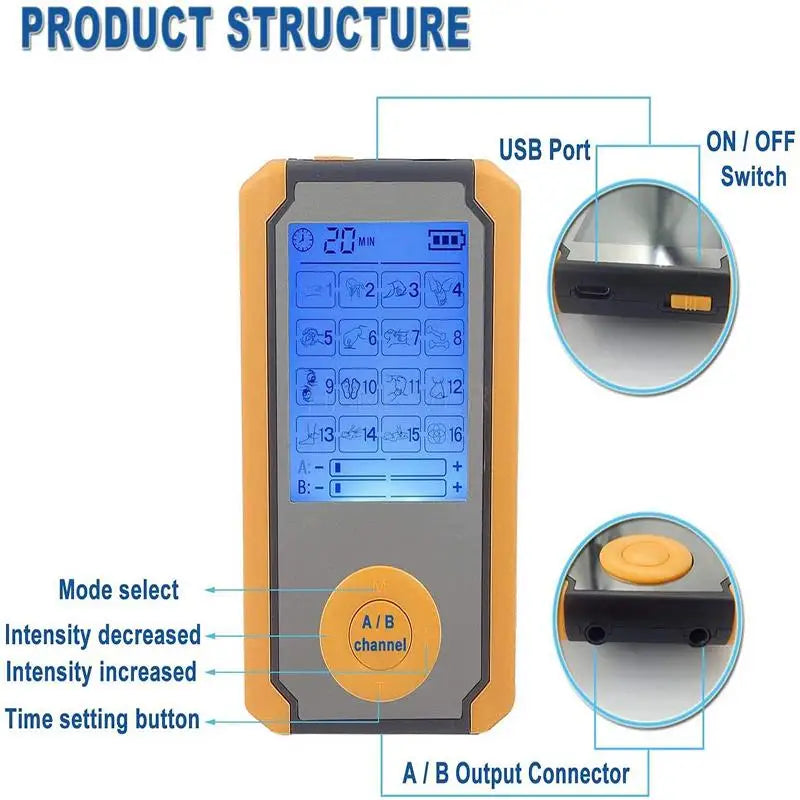 Electronic Pulse Massager TENS Physiotherapy Equipment Muscle Stimulator Low Frequency Physiotherapy Device