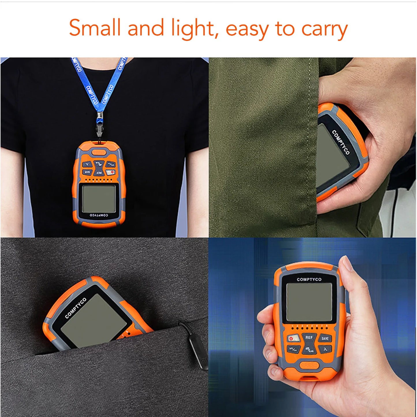 Handheld Optical Power Meter Multifunctional Optical Fiber Cable Tester with LED Light