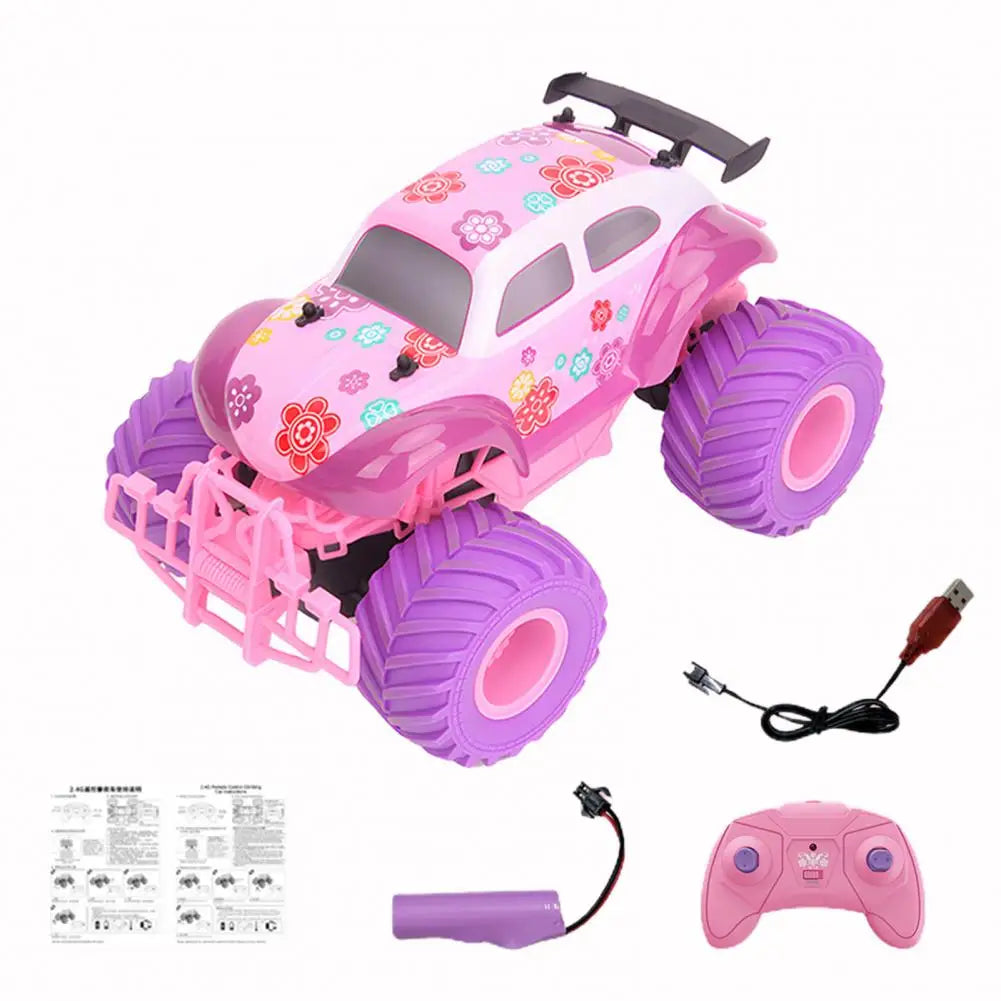 2.4GHz Remote Control Car Toy Big Wheels Rubber Tires Electric RC Crawler All Vehicle Off Road Truck Toddlers Boys Girls