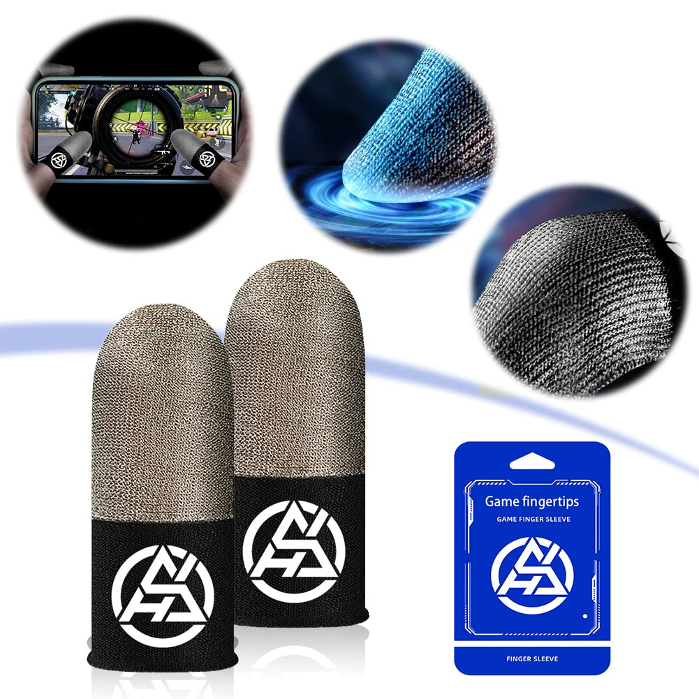 1/2 Pair Luminous Fingertips Sweat-Proof Game Finger Sleeve Non-slip Fingertip Cover Sensitive Mobile Touch Glove for PUBG Game