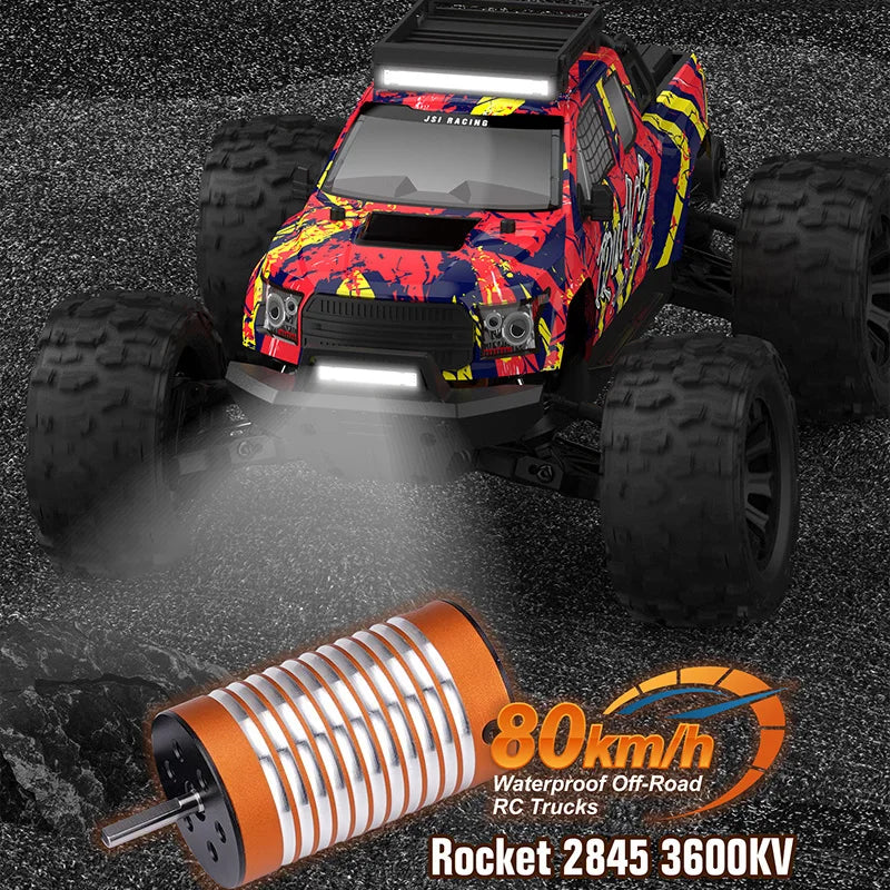 JIUSI PT14R / MT14R 1/14 RC Car 4WD 80KM/H Brushless 2.4G Remote Control Off-Road Drift Truck High Speed Racing Car Toy For Kids