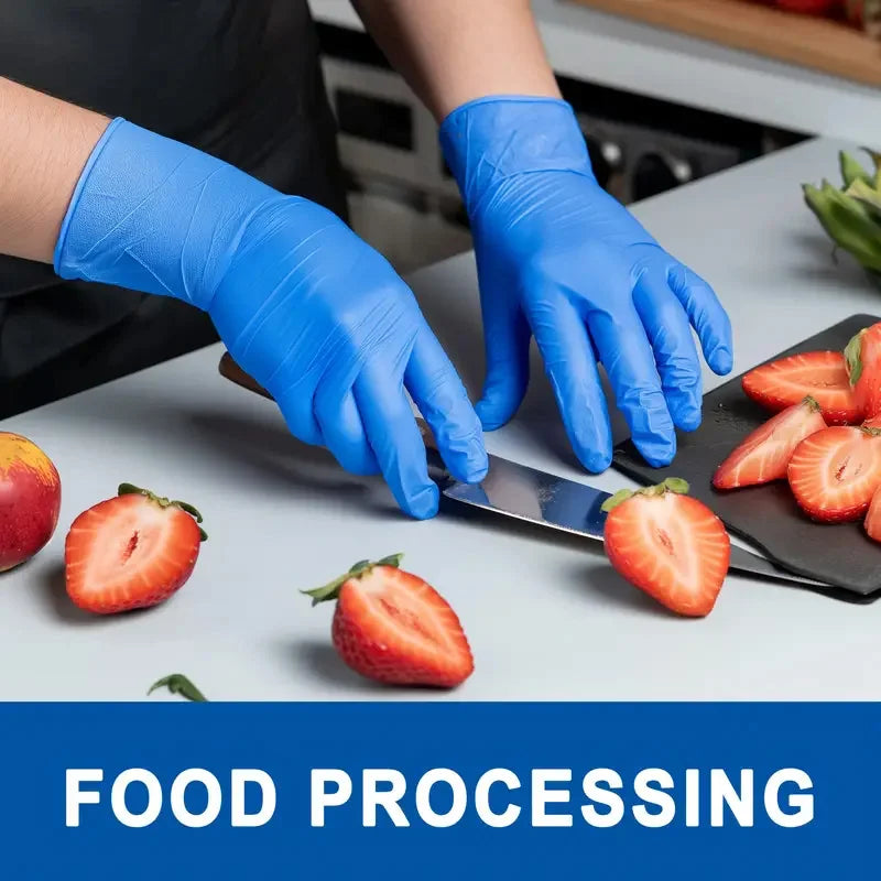 100 Pcs,Disposable Nitrile Gloves - Nitrile Material, High Elasticity, Not Easy to Break, Thickened & Non-Allergenic