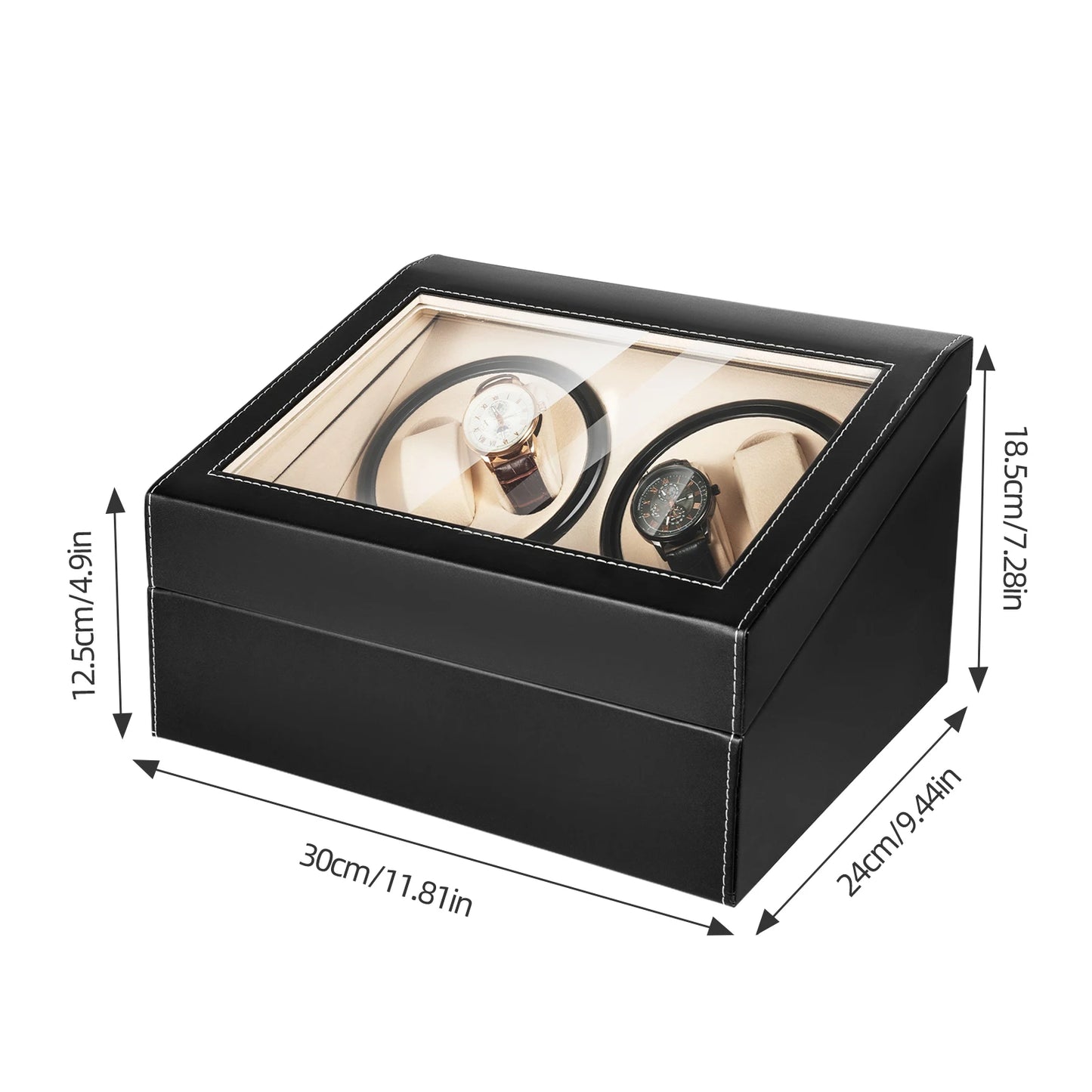 4+6 Watch Winder Automatic Watches Shaker PU Leather Mechanical Watch Box Watch Jewelry Display Box Storage Case