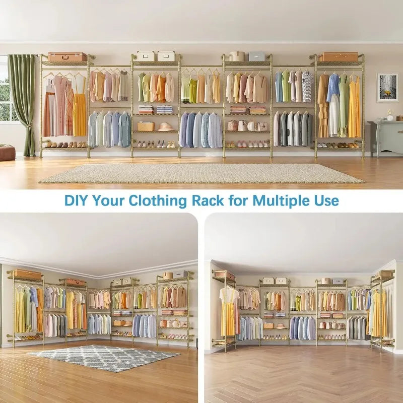 Hot-Sell! U3 U Shape Garment Rack Heavy Duty Clothes Rack for Hanging Clothes,Expandable Industrial Pipe Clothing -HOME.