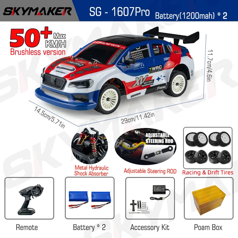 SG1607 SG1605 SG1606 UD1607 UD1608 Pro 1/16 RC Car High Speed 2.4G Brushless 4WD Drift Remote Control Racing Car toys For Boys