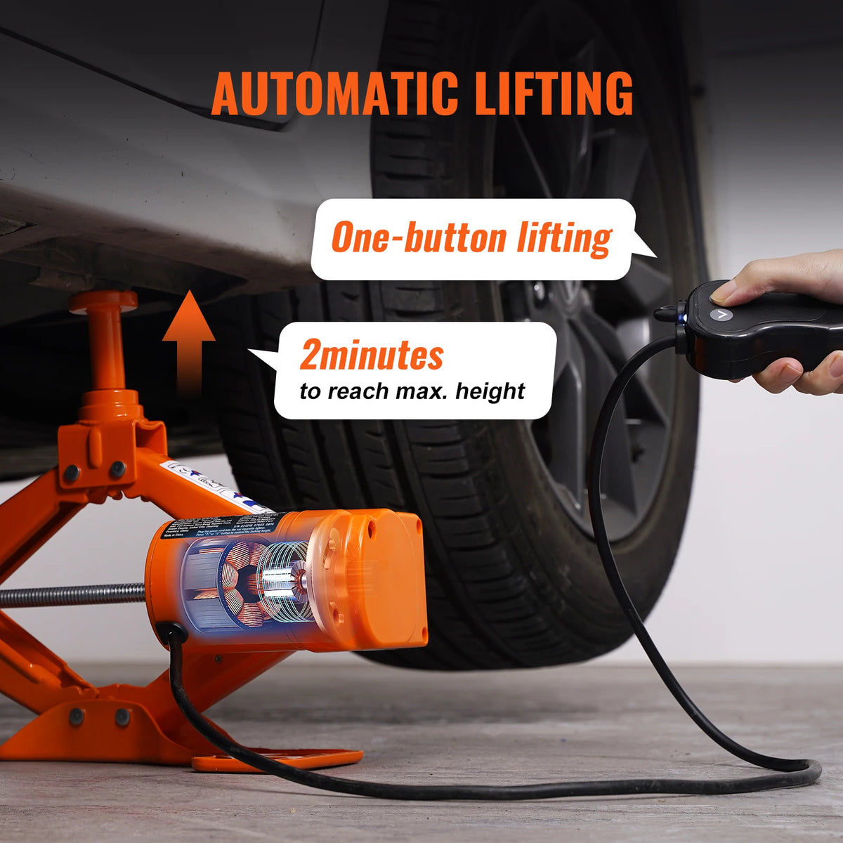 SucceBuy Electric Car Jack 3 Ton/6600lbs 12V Electric Scissor Jack Portable Car Jack for SUV Truck Sedan Tire Change Replacement