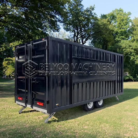 Belyoo BBQ Concession Trailer Fully Equipped Mobile Coffee Bar Shop Fast Food Trailer Food Truck Manufacturer With Full Kitchen