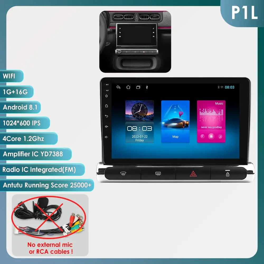 Hizpo Car Electronics Intelligent Systems For Citroen C3 C4 Aircorss (Brazil) 2017 - 2023 Auto Radio Carplay Android Auto GPS 4G