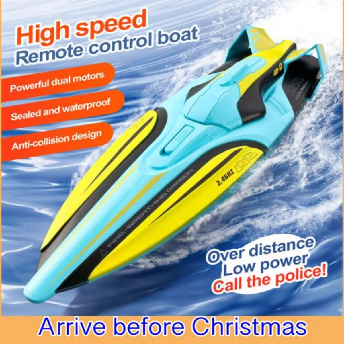 4DRC S1 RC Boat Remote Control Boat for Kids Adults 20+ MPH Racing Boats 2.4GHz,Gifts for Kids Adults
