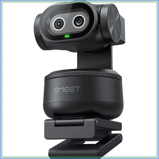 Dual-Camera AI PTZ 2K Webcam with Auto-Tracking, Gesture Control, 3 Mics, 310° Pan, for Streaming