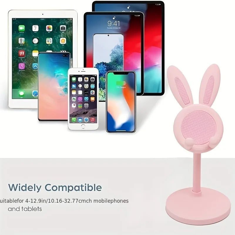 Rabbit Phone Stand – Plastic, Hands-Free, Universal for Phones & Tablets, Room Decor