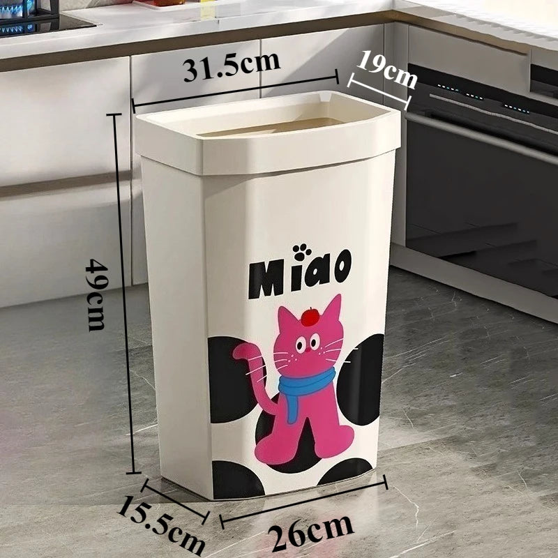 Plastic Trash Cans Large Capacity Square Trash Bin Kitchen Food Waste Disposal Garbage Bins Kitchens Household Accessories