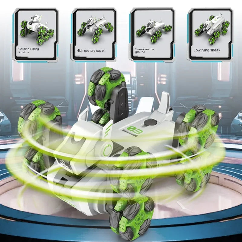 RC Robot Spray Dog Lights Music Dual Remote Control Intelligent Stunt Mechanical Dog 360 Drift Rotation Children Toys Boys Gift