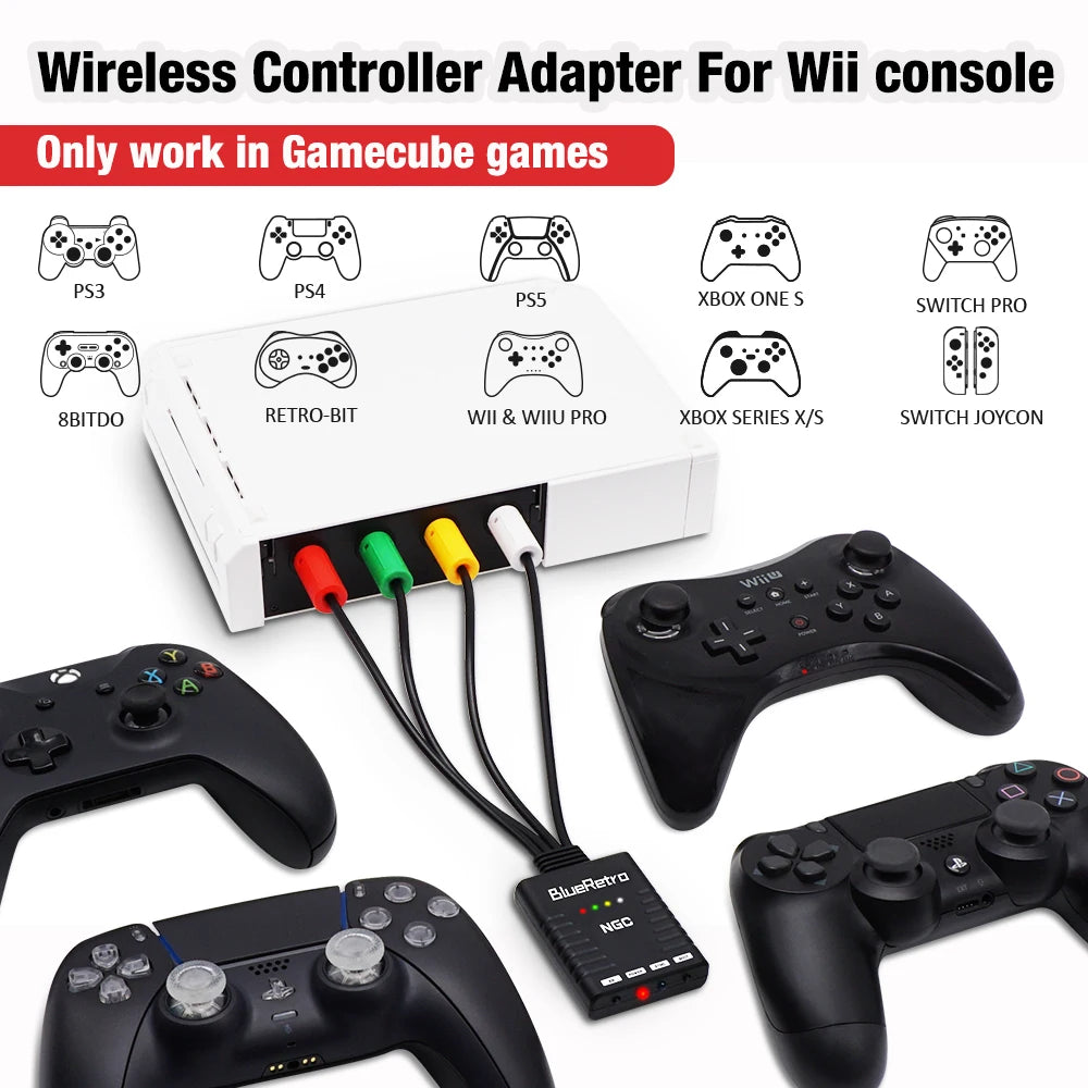 BlueRetro For Nintendo GameCube NGC Console Wireless Game Controllers Adapter To PS3 PS4 PS5 8bitdo Switch Pro Wii Controllers