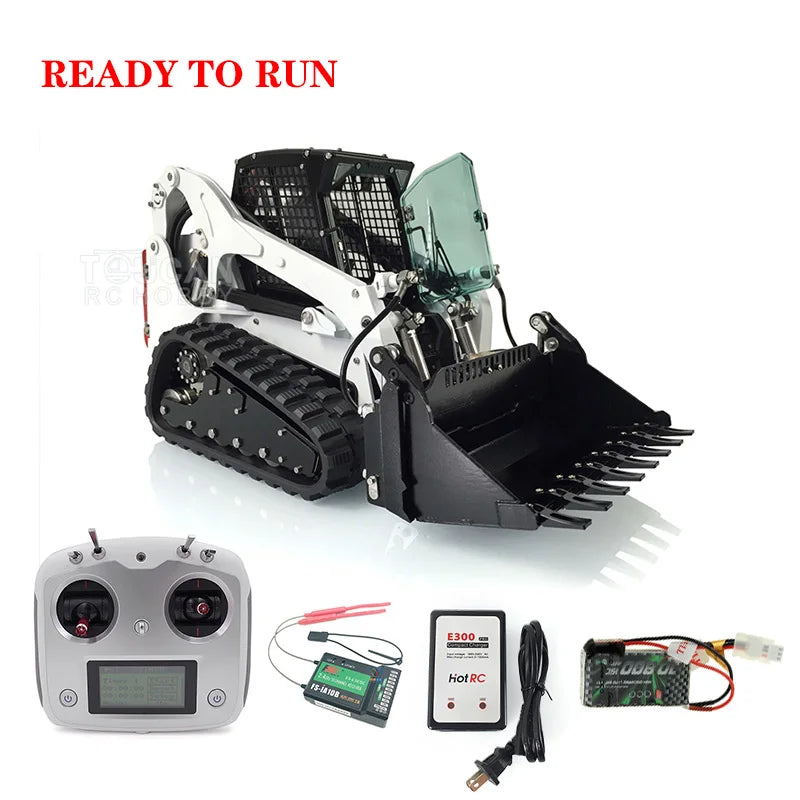 US Stock LESU 1/14 Aoue LT5 Tracked Skid-Steer CNC Metal Hydraulic RC Loader RTR Model Remote Control Truck Boys Toys THZH1208