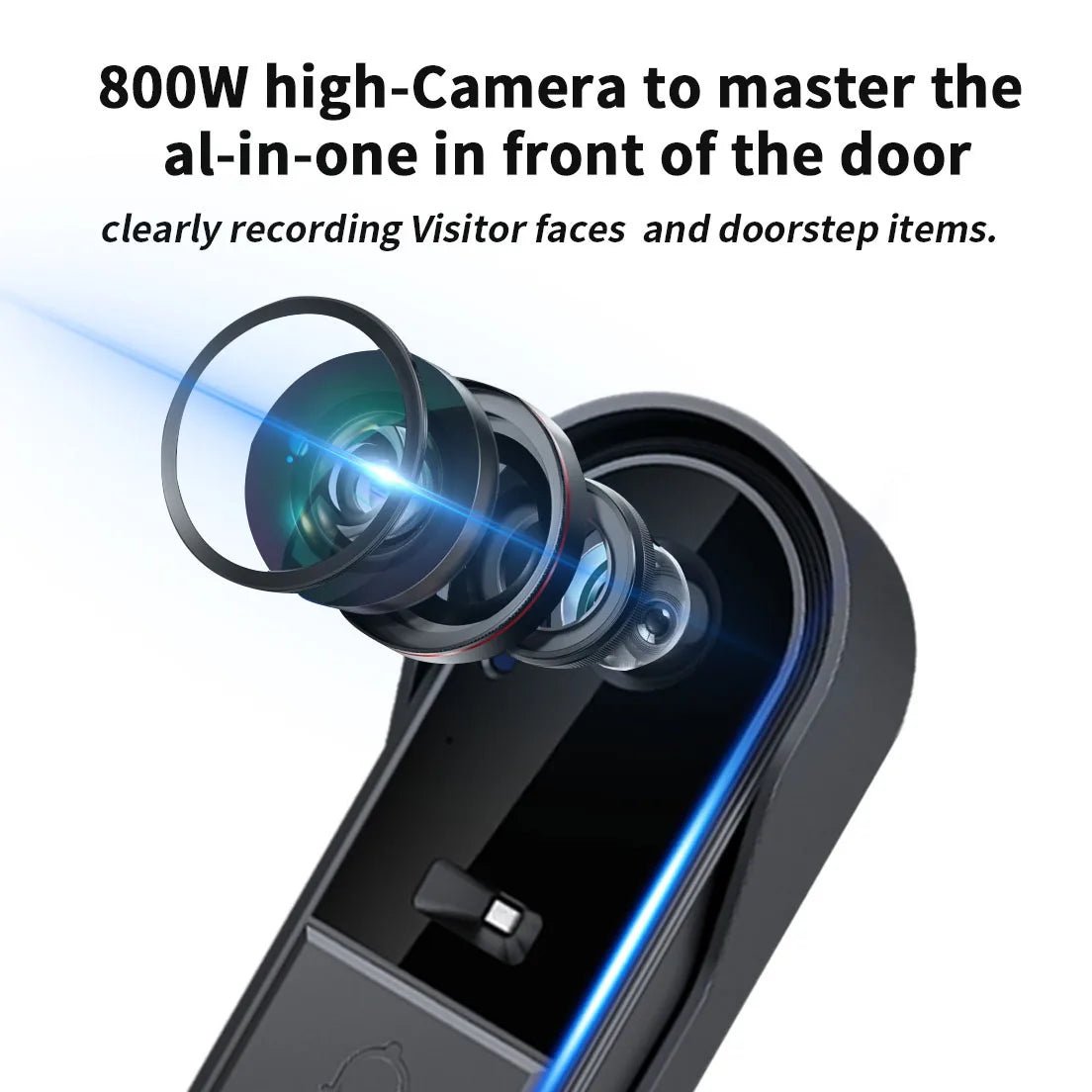 WiFi wireless smart video doorbell, Two-way outdoor 1080P HD camera, Wireless intercom voice, Smart home waterproof doorbell