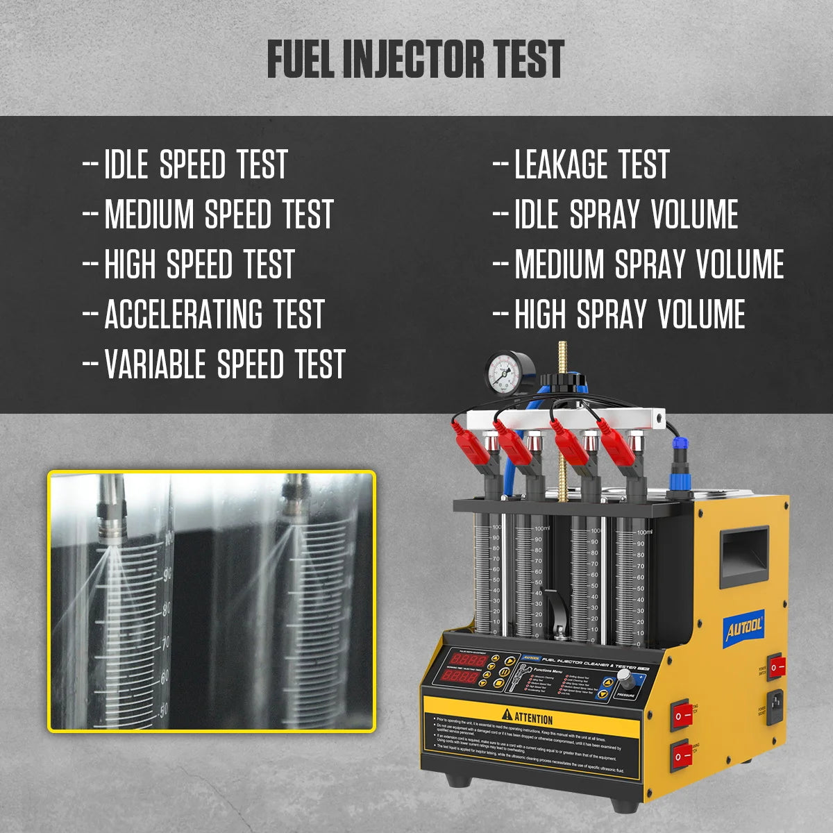 AUTOOL CT160 Automotive Injector Nozzle Cleaning Machine Fuel Injector Tester Heated Cleaning Machine Injectors Machine Clean