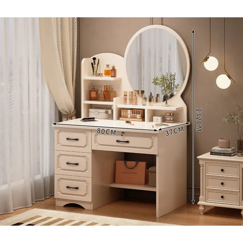 dressing table Small apartment with mirror storage storage makeup integrated table Modern simple European masterbedroomdressing