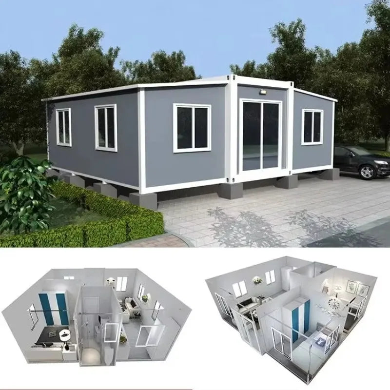 Tiny House 20ft 40ft Foldable Container Home Prefab Folding House for Sale Modern Double-wing Extended Wooden Container House