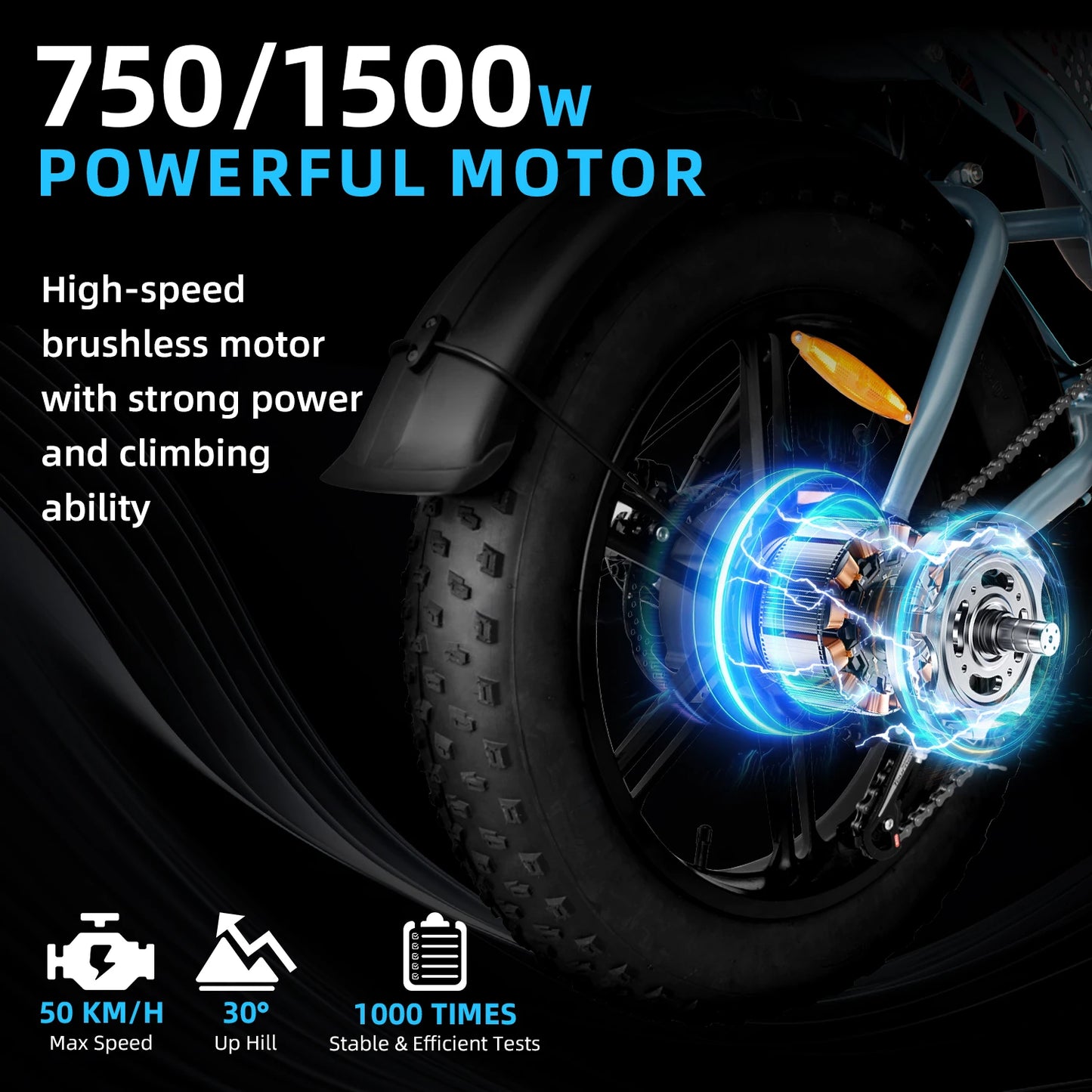 DEEPOWER QS7 Electric Bicycle 1500W Brushless Motor MTB Electric Bike 48V 60AH Lithium Battery Speed 50Km/h Adult Off Road Ebike