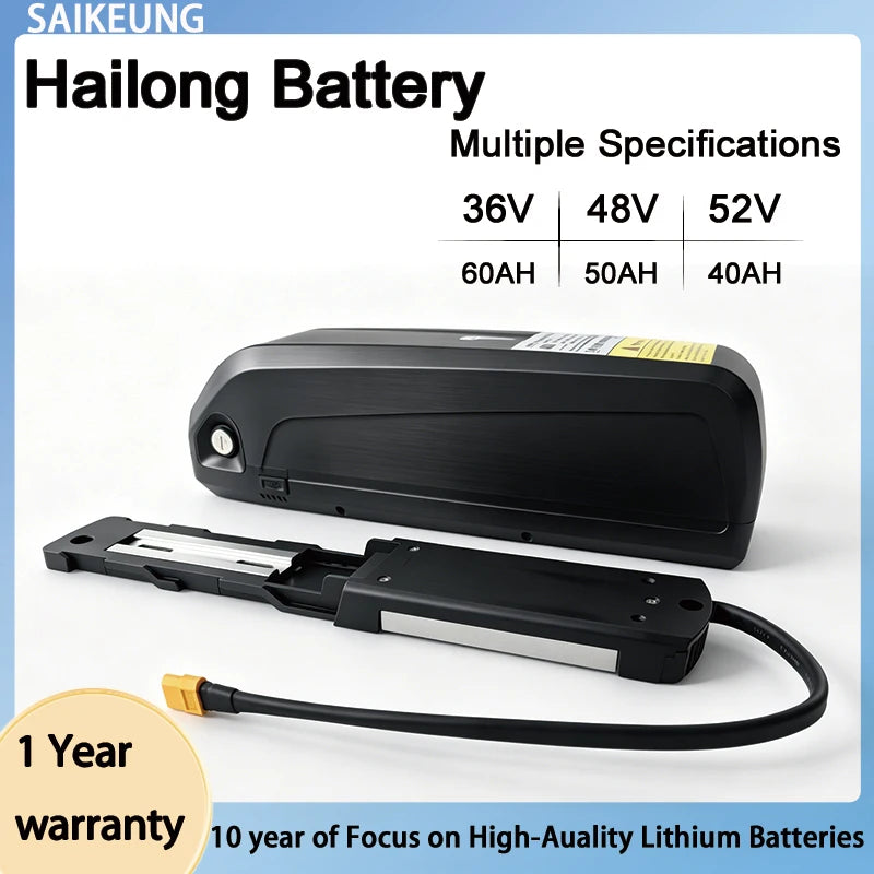 Cham Electric Bike Hailong 60ah Rider 48V45AH Battery 52V 18650 72V60V 30AH40ah 50ah 60A BMS Huge Capacity 2000W Super Powerful