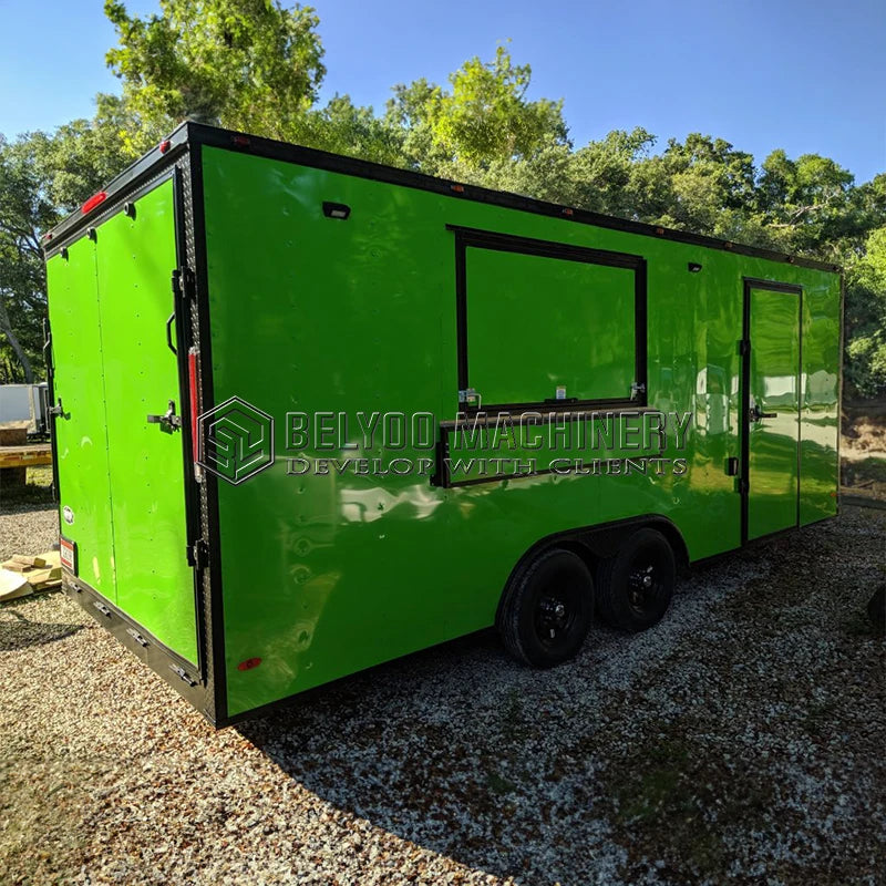 Food Truck New Arrival Outdoor Kitchen Fast Food Trailer With Cooking Equipment Taco Bbq Mobile Food Cart for Sale Europe