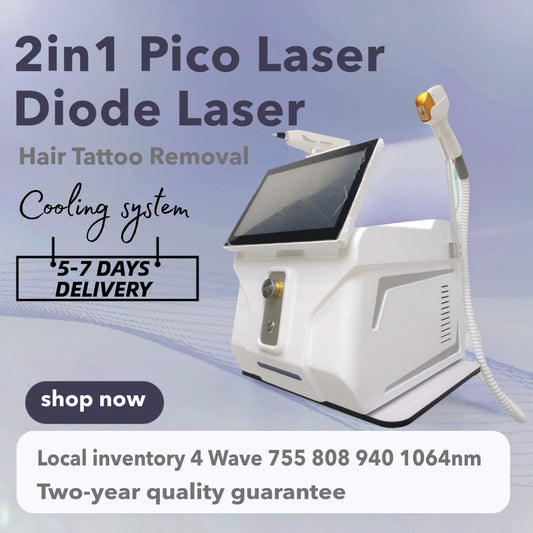2025 Professional 2 IN 1 Diode Laser 4000w Hair Removal Machine Picosecond Qswitch ND YAG 1064NM tattoo removal machine 4 Waves