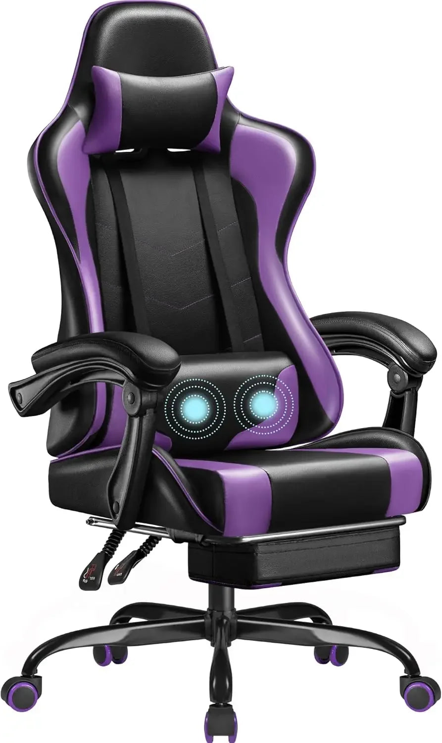 Gaming Chair, Video Game Chair with Footrest and Massage Lumbar Support, Ergonomic Computer Chair Height Adjustable
